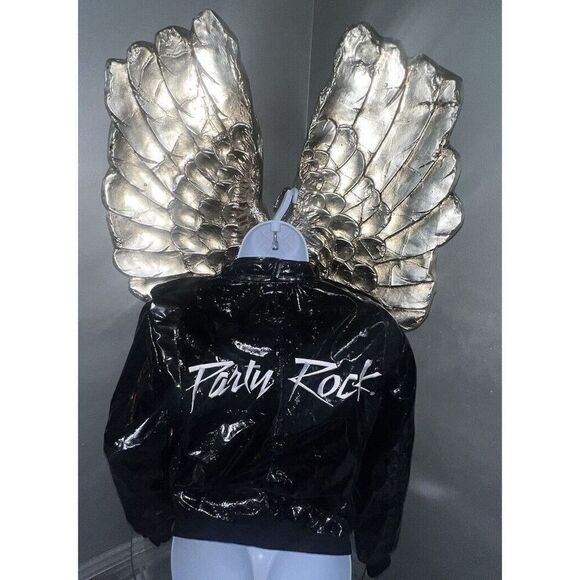 Rare LMFAO Sorry For Party Rockin Patent jacket Grunge, Rock, Metal,small - Picture 1 of 16